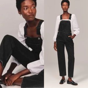Abercrombie & Fitch Straight Leg Black Overalls